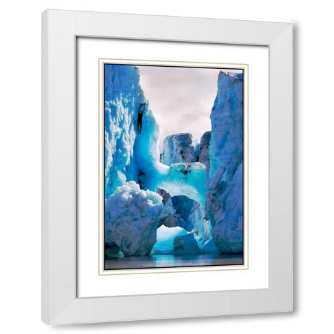 Blue Ice White Modern Wood Framed Art Print with Double Matting by Stalowy, John