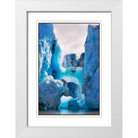 Blue Ice White Modern Wood Framed Art Print with Double Matting by Stalowy, John
