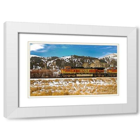 BNSF White Modern Wood Framed Art Print with Double Matting by Stalowy, John