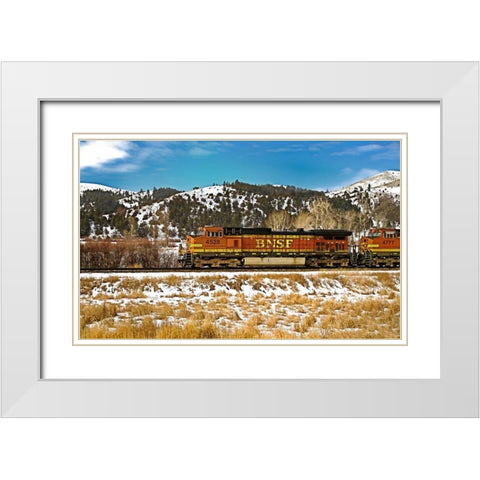 BNSF White Modern Wood Framed Art Print with Double Matting by Stalowy, John