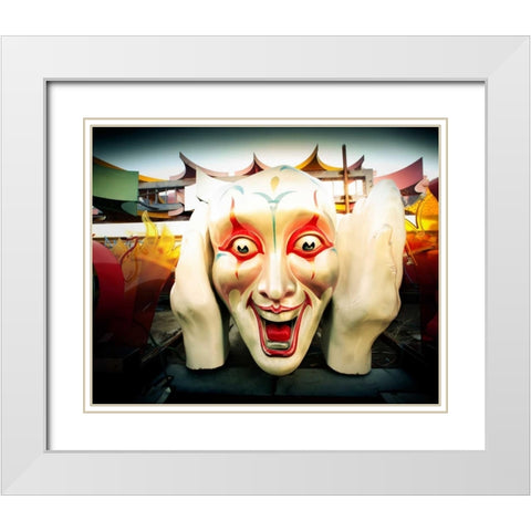 Clown Face White Modern Wood Framed Art Print with Double Matting by Stalowy, John