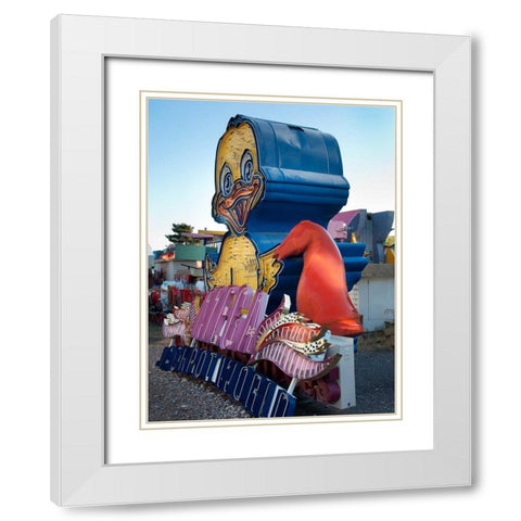 Duck White Modern Wood Framed Art Print with Double Matting by Stalowy, John