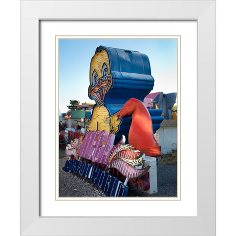 Duck White Modern Wood Framed Art Print with Double Matting by Stalowy, John