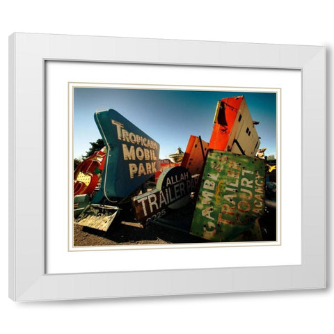 Jumble O Signs White Modern Wood Framed Art Print with Double Matting by Stalowy, John