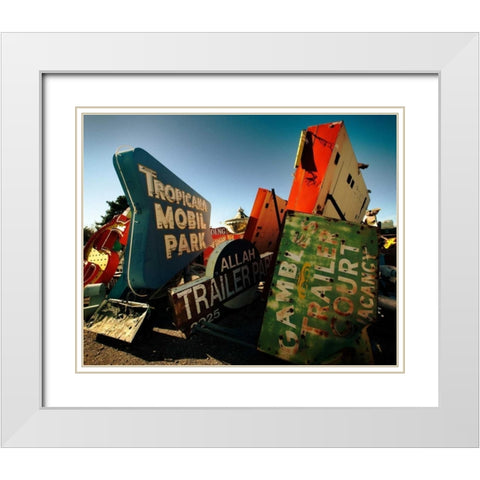 Jumble O Signs White Modern Wood Framed Art Print with Double Matting by Stalowy, John