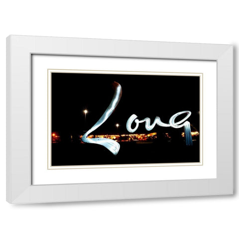 Love White Modern Wood Framed Art Print with Double Matting by Stalowy, John