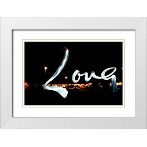 Love White Modern Wood Framed Art Print with Double Matting by Stalowy, John
