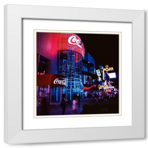 Vegas Neon White Modern Wood Framed Art Print with Double Matting by Stalowy, John