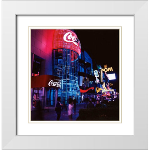Vegas Neon White Modern Wood Framed Art Print with Double Matting by Stalowy, John