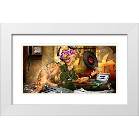 D.J. Frank White Modern Wood Framed Art Print with Double Matting by Alvez, A. - Perez, A.