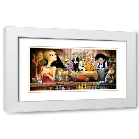 Jam Session White Modern Wood Framed Art Print with Double Matting by Alvez, A. - Perez, A.