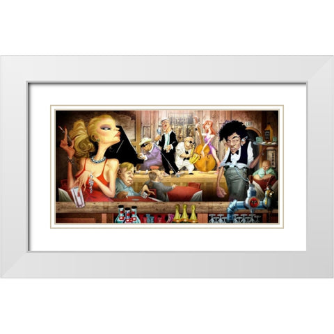 Jam Session White Modern Wood Framed Art Print with Double Matting by Alvez, A. - Perez, A.