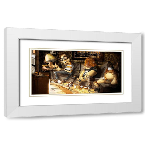 Video Game White Modern Wood Framed Art Print with Double Matting by Alvez, A. - Perez, A.