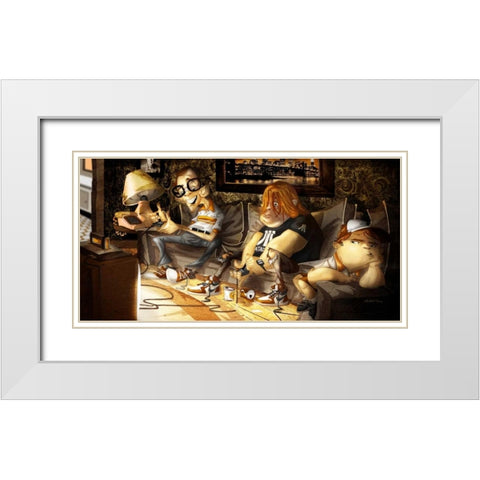 Video Game White Modern Wood Framed Art Print with Double Matting by Alvez, A. - Perez, A.