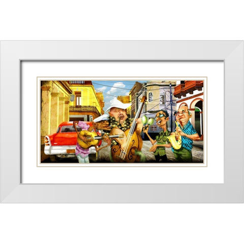 Habanas Band White Modern Wood Framed Art Print with Double Matting by Alvez, A. - Perez, A.