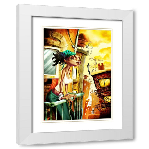 I listen you-1 White Modern Wood Framed Art Print with Double Matting by Alvez, A. - Perez, A.