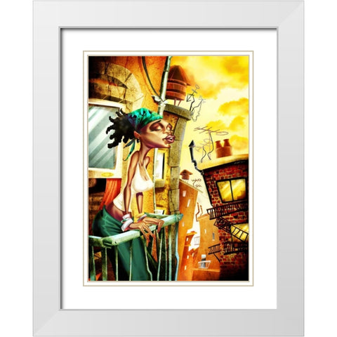 I listen you-1 White Modern Wood Framed Art Print with Double Matting by Alvez, A. - Perez, A.