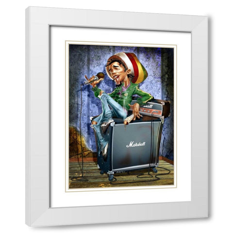 Rastafarian White Modern Wood Framed Art Print with Double Matting by Alvez, A. - Perez, A.