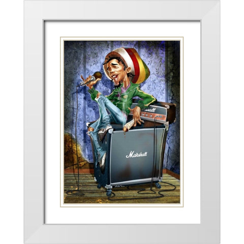 Rastafarian White Modern Wood Framed Art Print with Double Matting by Alvez, A. - Perez, A.