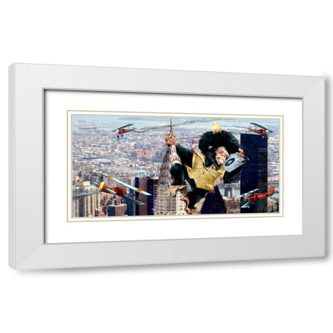 King Kong White Modern Wood Framed Art Print with Double Matting by Alvez, A. - Perez, A.