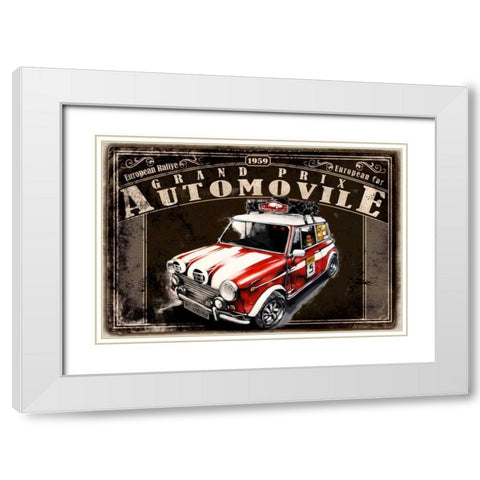 Grand Prix Automovile Black White Modern Wood Framed Art Print with Double Matting by Sola, Bresso