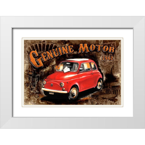 Car Genuine Motor Black White Modern Wood Framed Art Print with Double Matting by Sola, Bresso