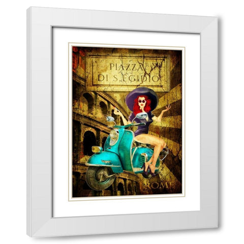 Pin Up Rome White Modern Wood Framed Art Print with Double Matting by Sola, Bresso