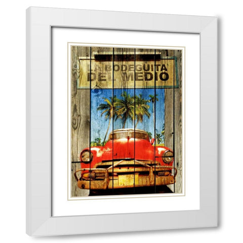 La Bodeguita -2 White Modern Wood Framed Art Print with Double Matting by Sola, Bresso