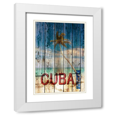 Cuba Libre White Modern Wood Framed Art Print with Double Matting by Sola, Bresso