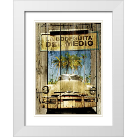 La Bodeguita -1 White Modern Wood Framed Art Print with Double Matting by Sola, Bresso