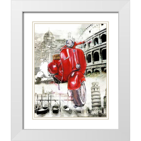 The Beautiful Motorbike White Modern Wood Framed Art Print with Double Matting by Sola, Bresso