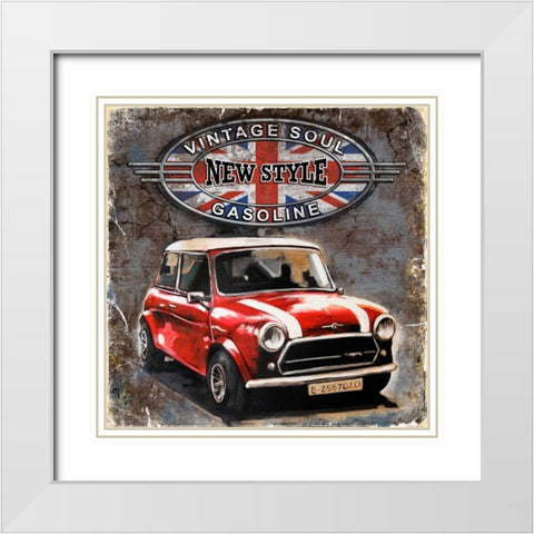 Car Vintage Soul White Modern Wood Framed Art Print with Double Matting by Sola, Bresso