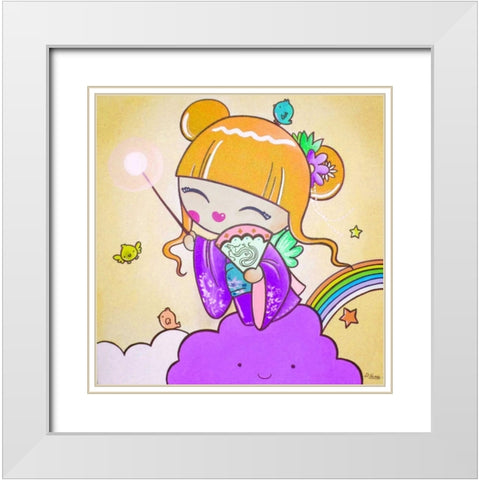 Japanese Fairy White Modern Wood Framed Art Print with Double Matting by Vicedo, Diana
