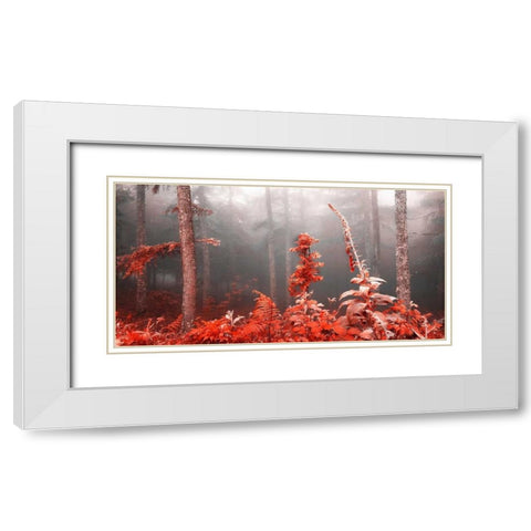 Red forest 809 White Modern Wood Framed Art Print with Double Matting by Palacios, J.A.