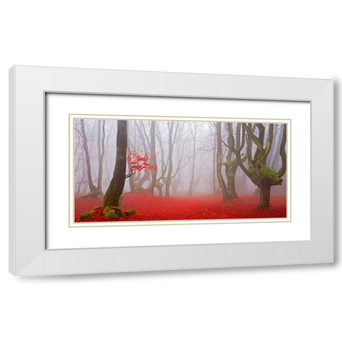 Red forest 811 White Modern Wood Framed Art Print with Double Matting by Palacios, J.A.