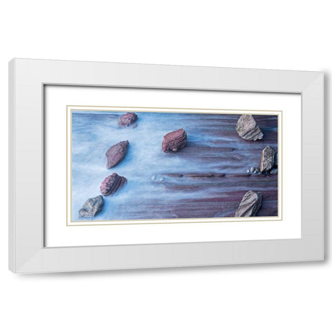 Sea 813 White Modern Wood Framed Art Print with Double Matting by Palacios, J.A.