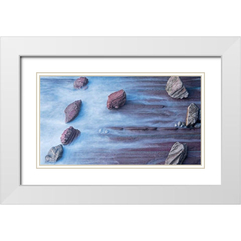 Sea 813 White Modern Wood Framed Art Print with Double Matting by Palacios, J.A.