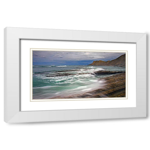 Sea 814 White Modern Wood Framed Art Print with Double Matting by Palacios, J.A.