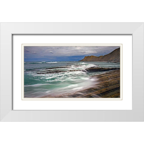 Sea 814 White Modern Wood Framed Art Print with Double Matting by Palacios, J.A.