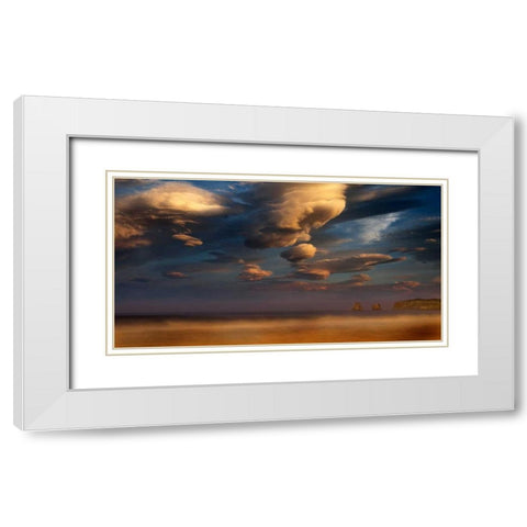 Sea 815 White Modern Wood Framed Art Print with Double Matting by Palacios, J.A.