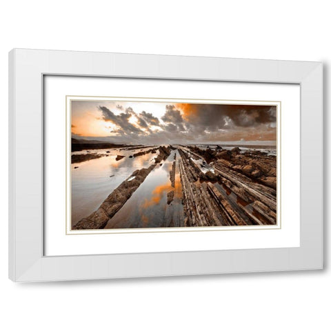 Wild coast 844 White Modern Wood Framed Art Print with Double Matting by Palacios, J.A.