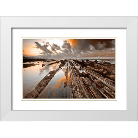 Wild coast 844 White Modern Wood Framed Art Print with Double Matting by Palacios, J.A.