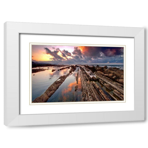 Wild coast 843 White Modern Wood Framed Art Print with Double Matting by Palacios, J.A.