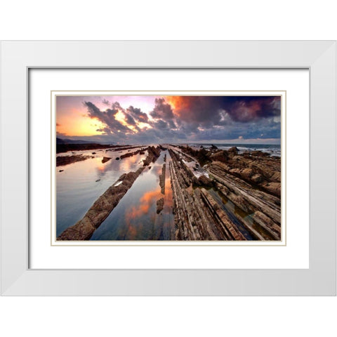 Wild coast 843 White Modern Wood Framed Art Print with Double Matting by Palacios, J.A.