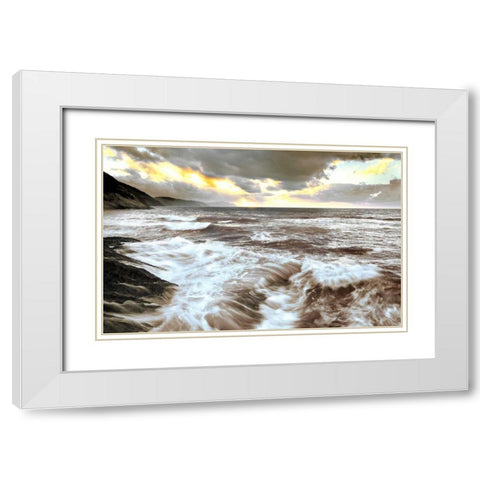Sea twilight 842 White Modern Wood Framed Art Print with Double Matting by Palacios, J.A.