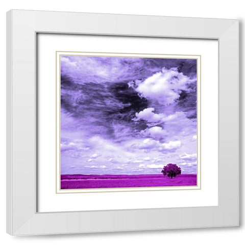 Lilac field 840 White Modern Wood Framed Art Print with Double Matting by Palacios, J.A.