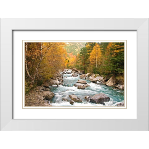 Wild river 830 White Modern Wood Framed Art Print with Double Matting by Palacios, J.A.