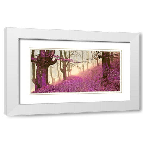 Forest in purple 827 White Modern Wood Framed Art Print with Double Matting by Palacios, J.A.
