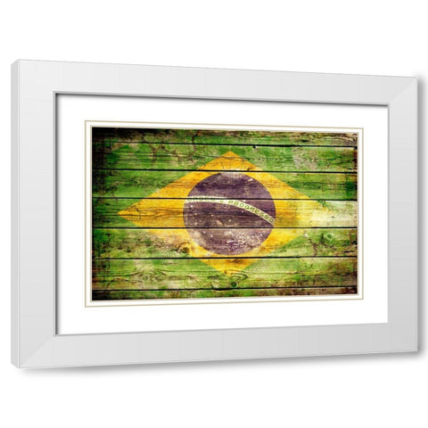 Brazil 2 White Modern Wood Framed Art Print with Double Matting by Robins, John H.