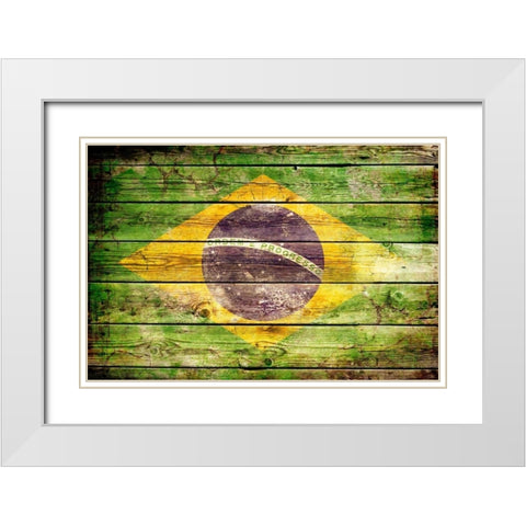Brazil 2 White Modern Wood Framed Art Print with Double Matting by Robins, John H.